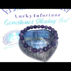 COPY - AMETHYST & PURPLE JADE BRACELET PROTECTIVE STONES